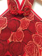 Mooie lange jurk Oosters rood goud bloemen rozen XS / S, Nieuw, Ophalen of Verzenden, Maat 34 (XS) of kleiner, Rood
