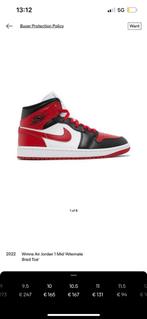 Jordan 1 Red Black toe, Jordan, Zo goed als nieuw, Sneakers of Gympen, Ophalen