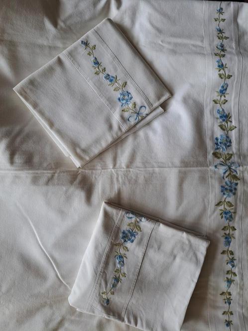 Mooie lakens met versiering /borduursel jaren 60, Antiek en Kunst, Antiek | Kleden en Textiel, Ophalen of Verzenden