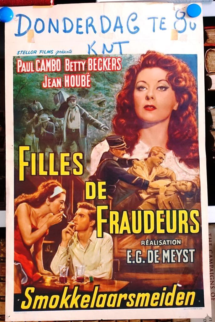 Filmposter Filles de fraudeurs / Smokkelaarsmeiden, Verzamelen, Posters, Gebruikt, Film en Tv, A1 t/m A3, Ophalen of Verzenden