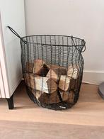 Stoere draadstalen houtmand, Ophalen, Overige materialen, Gebruikt, Mand