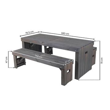 Tuintafel met banken, Picknicktafel Vierkant 8 Pers. beschikbaar voor biedingen
