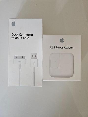 Apple Dock connector to USB cable + USB power adapter NIEUW beschikbaar voor biedingen