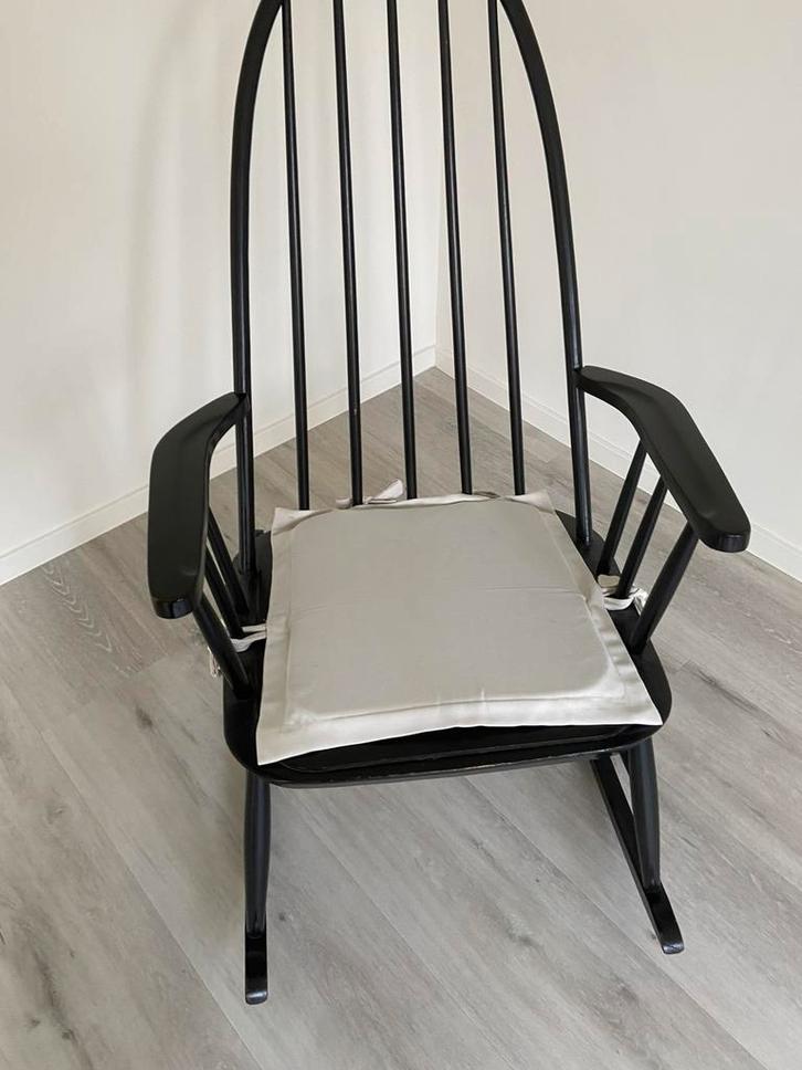 Schommelstoel, Huis en Inrichting, Stoelen, Gebruikt, Eén, Hout, Zwart, Ophalen