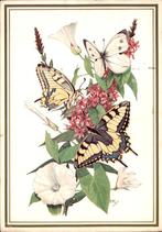set van 6 voor het kind kaarten, vlinders, Marius Kolvoort, Verzenden, 1960 tot 1980, Gelopen, Natuur