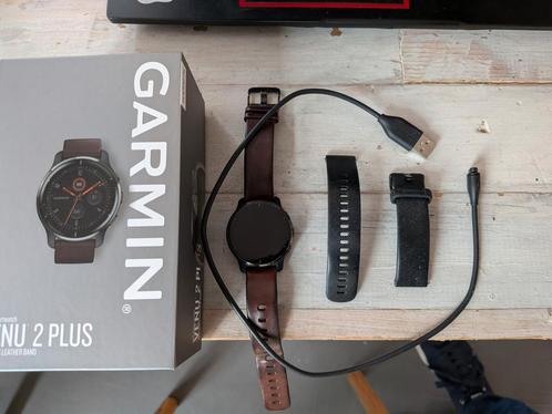 Garmin Venu 2 Plus - Bruin Leer, Sieraden, Tassen en Uiterlijk, Smartwatches, Gebruikt, Zwart, Calorieverbanding, Hartslag, Slaap