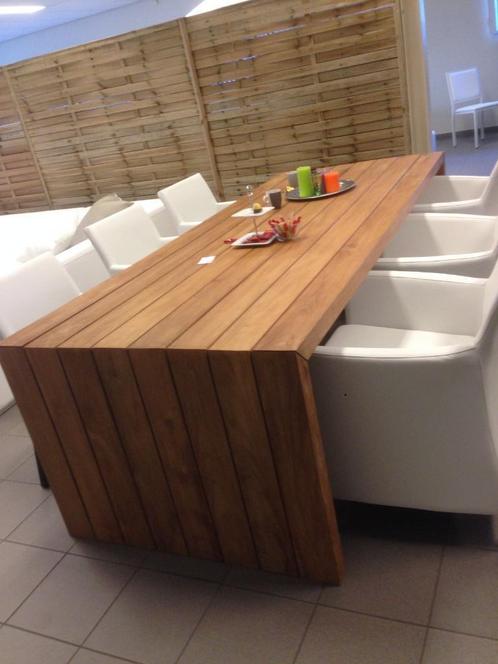 Luxe Teak Outdoor Tafel 250x100 - 2 Modellen - A kwaliteit, Tuin en Terras, Tuintafels, Nieuw, Rechthoekig, Teakhout, Ophalen