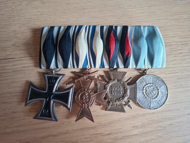 Originele WO1 medal bar Bayern, Verzamelen, Militaria | Algemeen, Landmacht, Lintje, Medaille of Wings, Duitsland, Ophalen of Verzenden