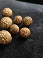 Vintage Belgische Militaire Uniformknopen met Leeuw, Verzamelen, Ophalen of Verzenden, Gebruikt, Dier of Natuur, Button