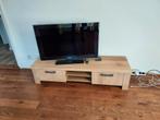 Tv meubel met Samsung tv, Ophalen, 150 tot 200 cm, Eikenhout, Zo goed als nieuw