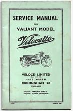 Velocette Valiant service manual (3784z) motor, Motoren, Verzenden, Overige merken