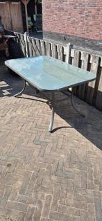 Tuinfafel met glazen blad, Ophalen of Verzenden, Gebruikt, Rechthoekig, Metaal