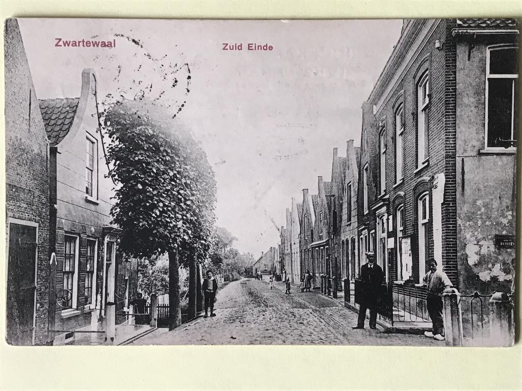 Zwartewaal Zuid Einde 1908, Ophalen of Verzenden, Voor 1920, Gelopen, Zuid-Holland