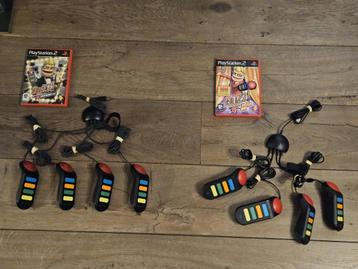 PS2 Buzz! The Mega Quiz + Hollywood Quiz met 2x4 controllers beschikbaar voor biedingen