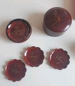japans lakdoosje, d.rood met 8 onderzettertjes, Antiek en Kunst, Ophalen of Verzenden