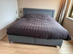 Antraciet grijze boxspring met stevig matras, Ophalen, Tweepersoons, Zo goed als nieuw, Overige maten