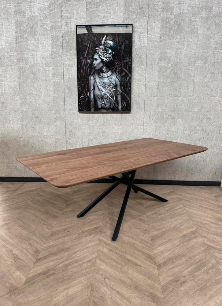 Eiken eettafel rechthoekig midden bruin 200x100cm *nieuw, Huis en Inrichting, Tafels | Eettafels, Nieuw, 50 tot 100 cm, 150 tot 200 cm