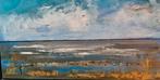 Waddenkust acryl in baklijst., Ophalen of Verzenden