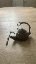 Klein antiek bronzen theeketel, Ophalen, Brons