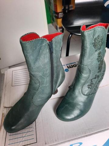 Groene stoere vintage enkellaarsjes maat 38 beschikbaar voor biedingen