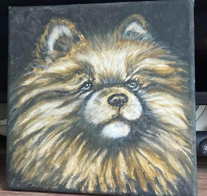 Leuke Pomeranian pomeriaan schilderijtjes, Huis en Inrichting, Woonaccessoires | Schilderijen, Tekeningen en Foto's, Zo goed als nieuw