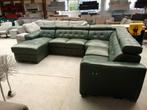 Groene Lederen 310x250x160cm U-Bank Hoekbank