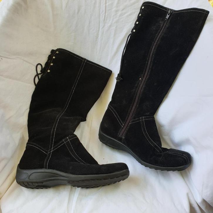 Stoere hoge zwarte laarzen gevoerd mt 36 merk SPNX, Kleding | Dames, Schoenen, Zo goed als nieuw, Hoge laarzen, Zwart, Verzenden