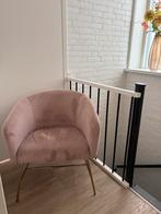 Roze stoel met goudkleurige poot, Ophalen, Zo goed als nieuw, Minder dan 75 cm, 50 tot 75 cm