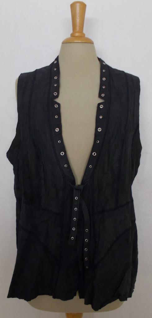 Stoer soepel leer/suede donkerblauw gilet van Gerry Weber! L, Kleding | Dames, Tops, Zo goed als nieuw, Maat 42/44 (L), Blauw