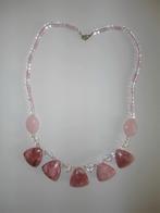 Nieuw Rhodonite Edelsteen Ketting 46cm, Overige materialen, Nieuw, Ophalen of Verzenden, Roze
