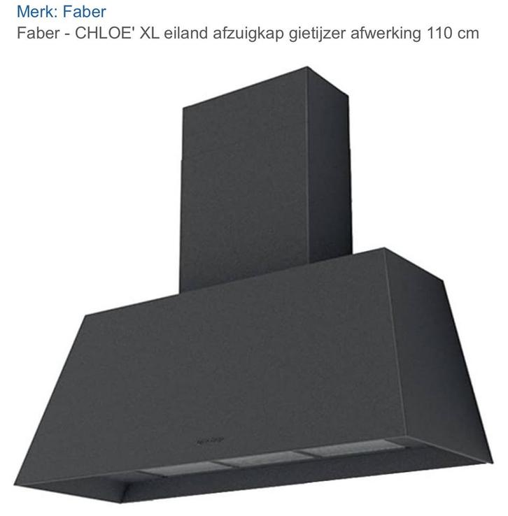 Faber Chloe XL Afzuigkap - Nieuwstaat!, Witgoed en Apparatuur, Afzuigkappen, Nieuw, Vrijstaand, Eilandschouwkap, 800 m³ per uur of meer