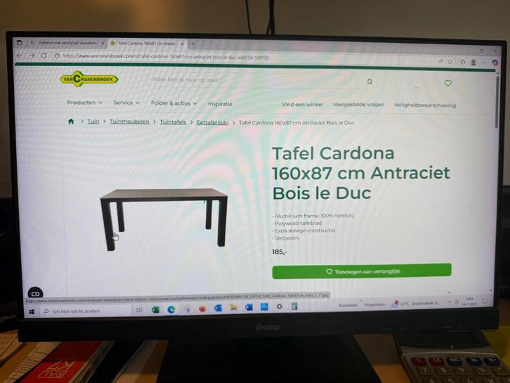 tuintafel Bar le Duc polywood, Tuin en Terras, Tuintafels, Gebruikt, Rechthoekig, Aluminium, Ophalen