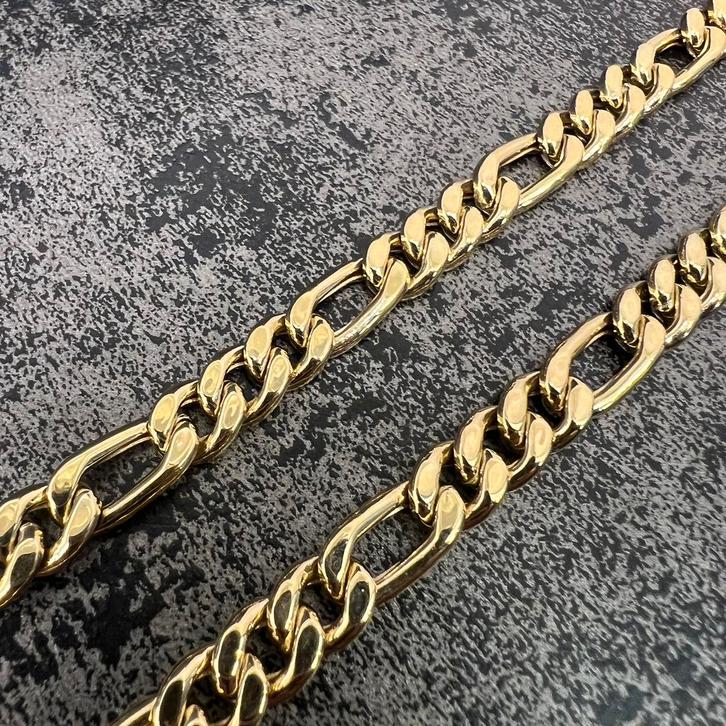14k gouden ketting figaro schakel dik model, Sieraden, Tassen en Uiterlijk, Kettingen, Zo goed als nieuw, Goud, Ophalen of Verzenden