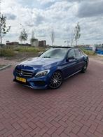 Mercedes-Benz C-Klasse C160 129pk 9G-TRONIC 2018 Blauw AMG, Automaat, Adaptive Cruise Control, 1800 kg, Zwart