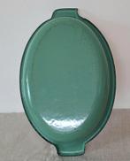 Grote ovale ovenschaal, groen wit geëmailleerd, Antiek en Kunst, Ophalen of Verzenden