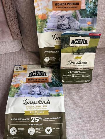 Acana Grasslands Kat , 2x 1,8 kg zak en 1x 340 gram beschikbaar voor biedingen