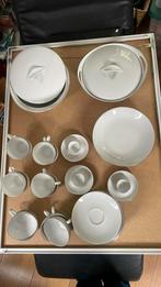 Copier Eschenbach servies wit met zilverkleurig lijntje, Antiek en Kunst, Ophalen of Verzenden