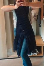 Grote warme Cashmere Armani Donker blauwe shawl fringed, Kleding | Dames, Mutsen, Sjaals en Handschoenen, Maat 38/40 (M), Ophalen of Verzenden