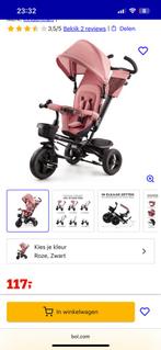 Kindrkraft Roze Driewieler met Duwstang, Kinderen en Baby's, Kinderwagens en Combinaties, Gebruikt, Verstelbare duwstang, Ophalen