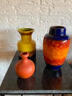Drie Vintage vazen, Terra, Scheurich Fat Lava, Jasba, zgan, Antiek en Kunst, Ophalen