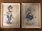 Bonnie Hummel kinderkamer prentjes achter glas in lijst, Ophalen of Verzenden, Zo goed als nieuw, Wanddecoratie