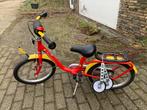 kinderfiets Puky Rood Geel 16inch - Nette staat zijwieltjes, Fietsen en Brommers, Fietsen | Kinderfietsjes, Ophalen, Zijwieltjes