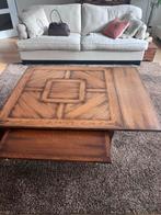 Houten Salontafel met Uitschuifbaar Blad, Gebruikt, 100 tot 150 cm, Minder dan 50 cm, Eikenhout