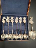6 djokja 800 zilver lepeltjes en suikerschep, Antiek en Kunst, Ophalen of Verzenden, Zilver