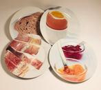 Vier leuke ontbijtbordjes van het merk Siaki, Huis en Inrichting, Keuken | Servies, Ophalen of Verzenden, Overige stijlen, Bord(en)