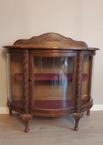 Prachtig antiek vitrinekastje met rond glas | warm eiken, Huis en Inrichting, Kasten | Vitrinekasten, Antiek, Met deur(en), Eikenhout