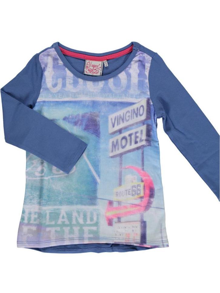 VINGINO blauw longsleeve shirt fotoprint 3D effect maat 176, Kinderen en Baby's, Kinderkleding | Maat 176, Zo goed als nieuw, Meisje