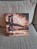Canvas Foto New York Brug - 38x38cm, Huis en Inrichting, Ophalen, Minder dan 50 cm, Nieuw, Foto of Poster