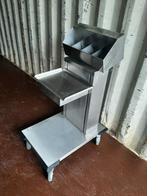 RVS dienbladwagen met bestekbak, Ophalen of Verzenden