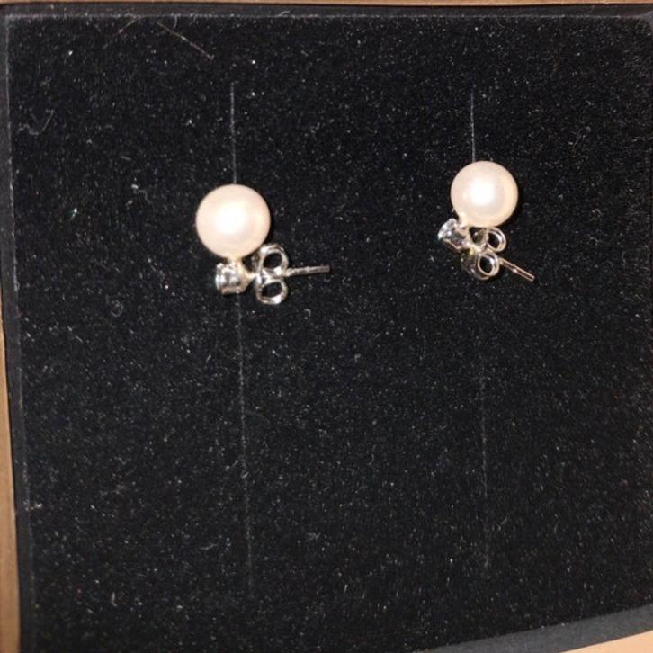 Abrazi oorknopjes/parels, Sieraden, Tassen en Uiterlijk, Oorbellen, Nieuw, Knopjes of Stekers, Zilver, Wit, Ophalen of Verzenden